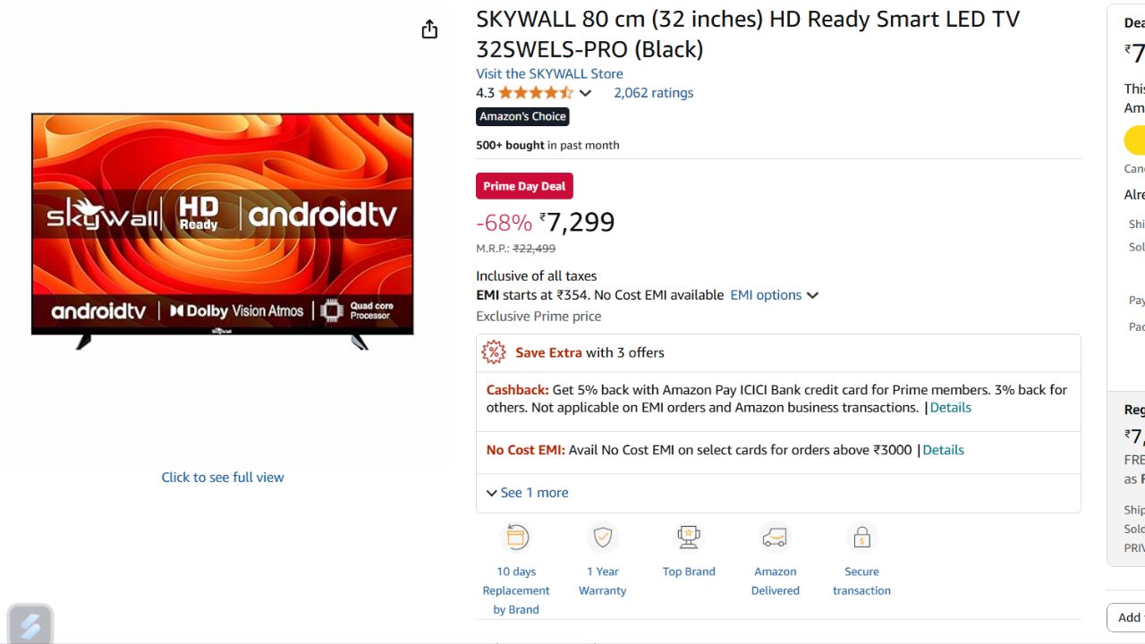 Amazon Prime Day Sale 2025 Best LED TV