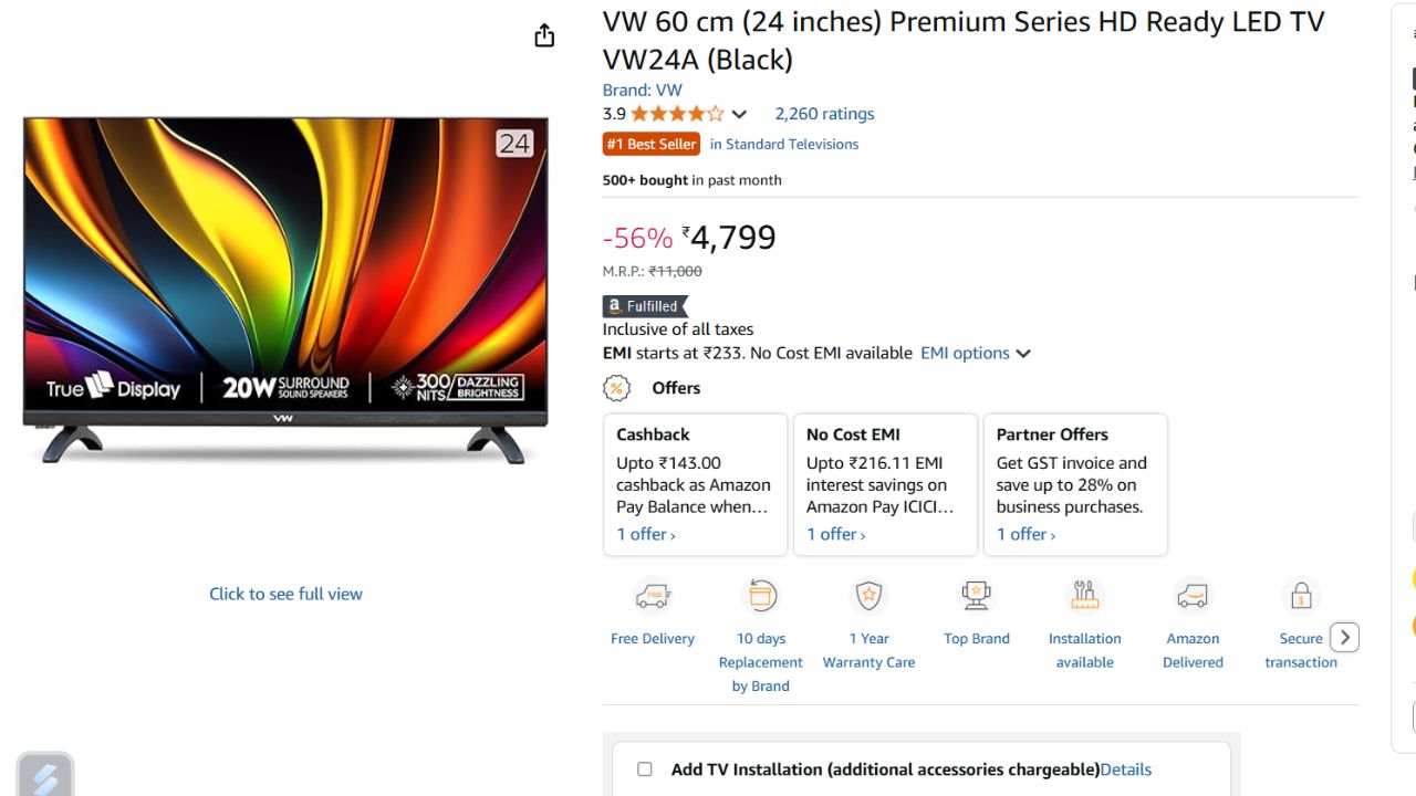 Amazon Prime Day Sale 2025 Best LED TV