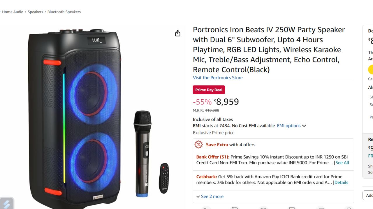 Amazon Prime Day Sale Party Speaker Deal