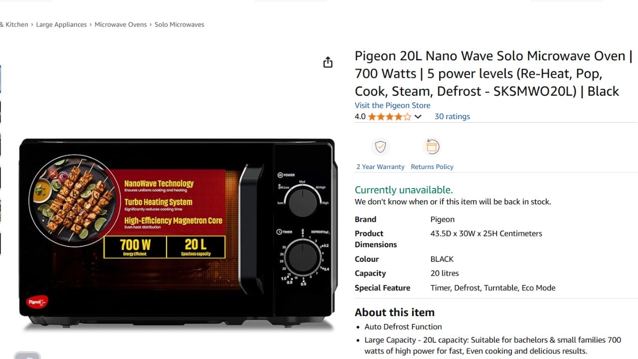Microwave Oven Under 5000 Rupees