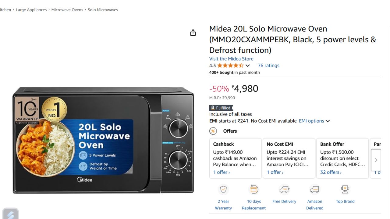 Microwave Oven Under 5000 Rupees