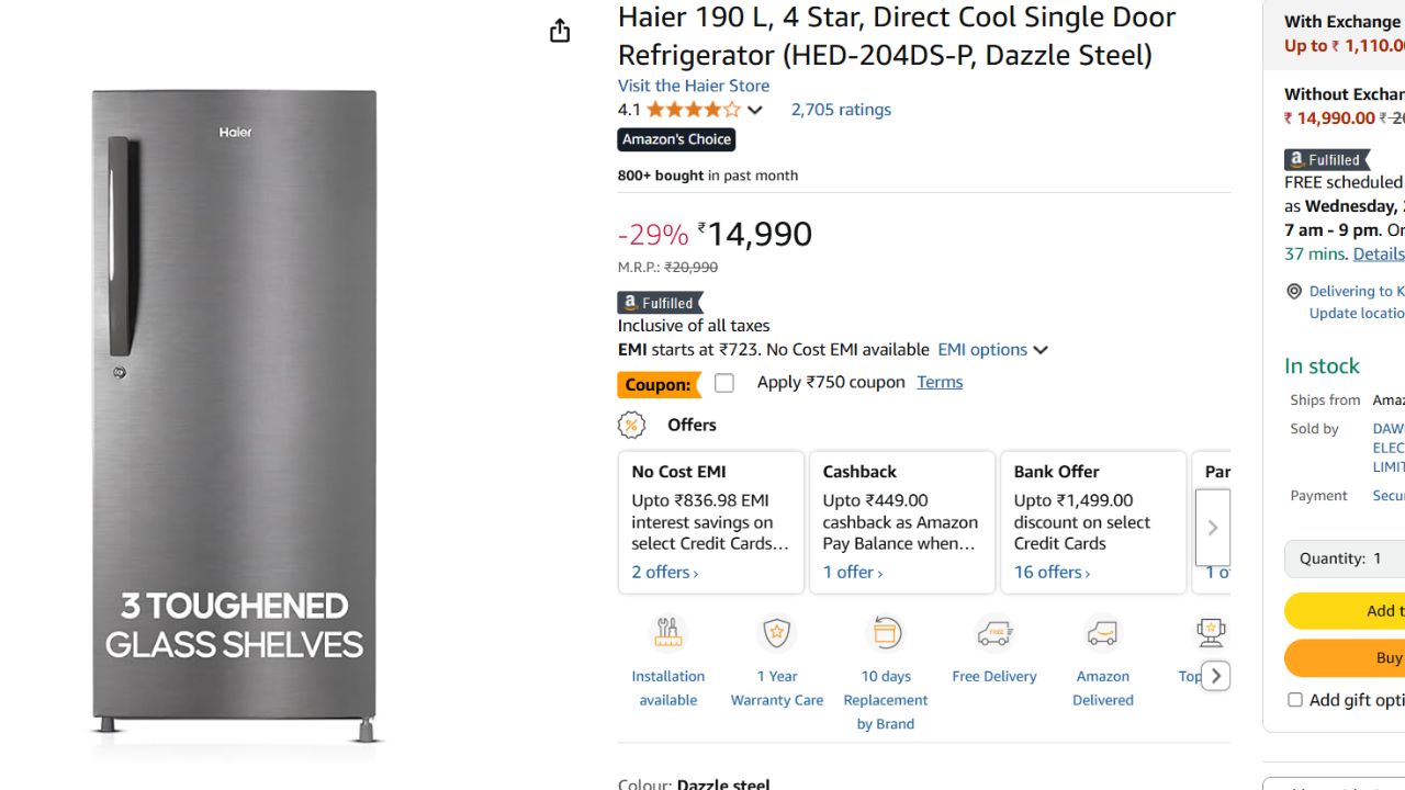 Refrigerator Under 15000