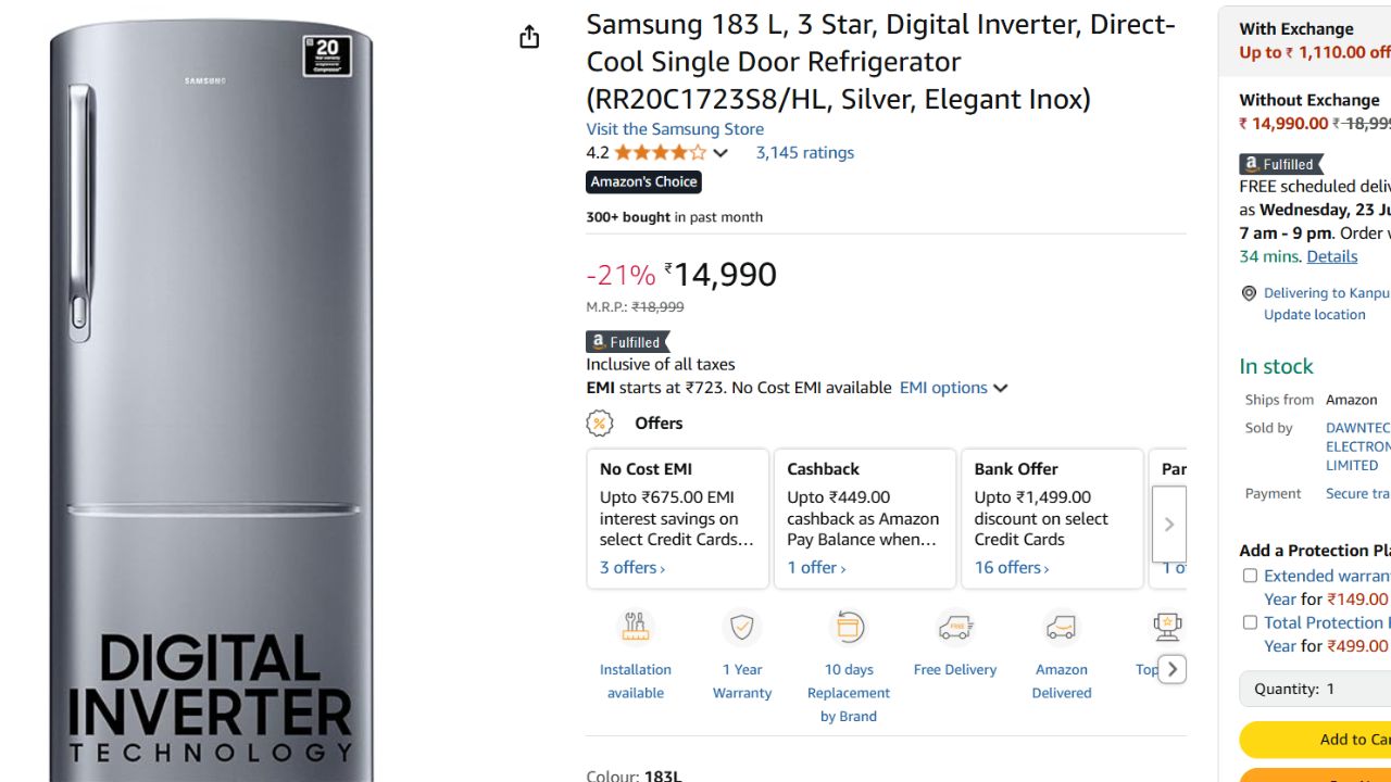 Refrigerator Under 15000