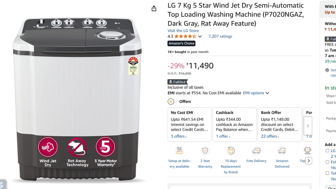 Best Semi Automatic Washing Machine