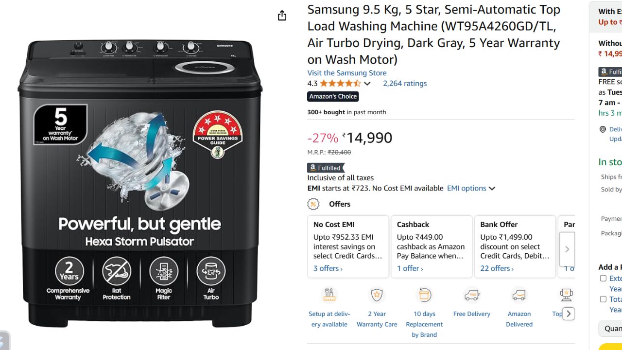Best Semi Automatic Washing Machine