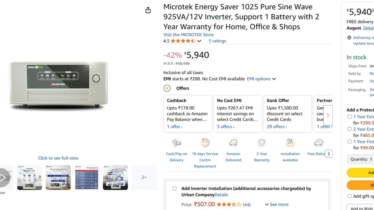 Inverter Under 8000