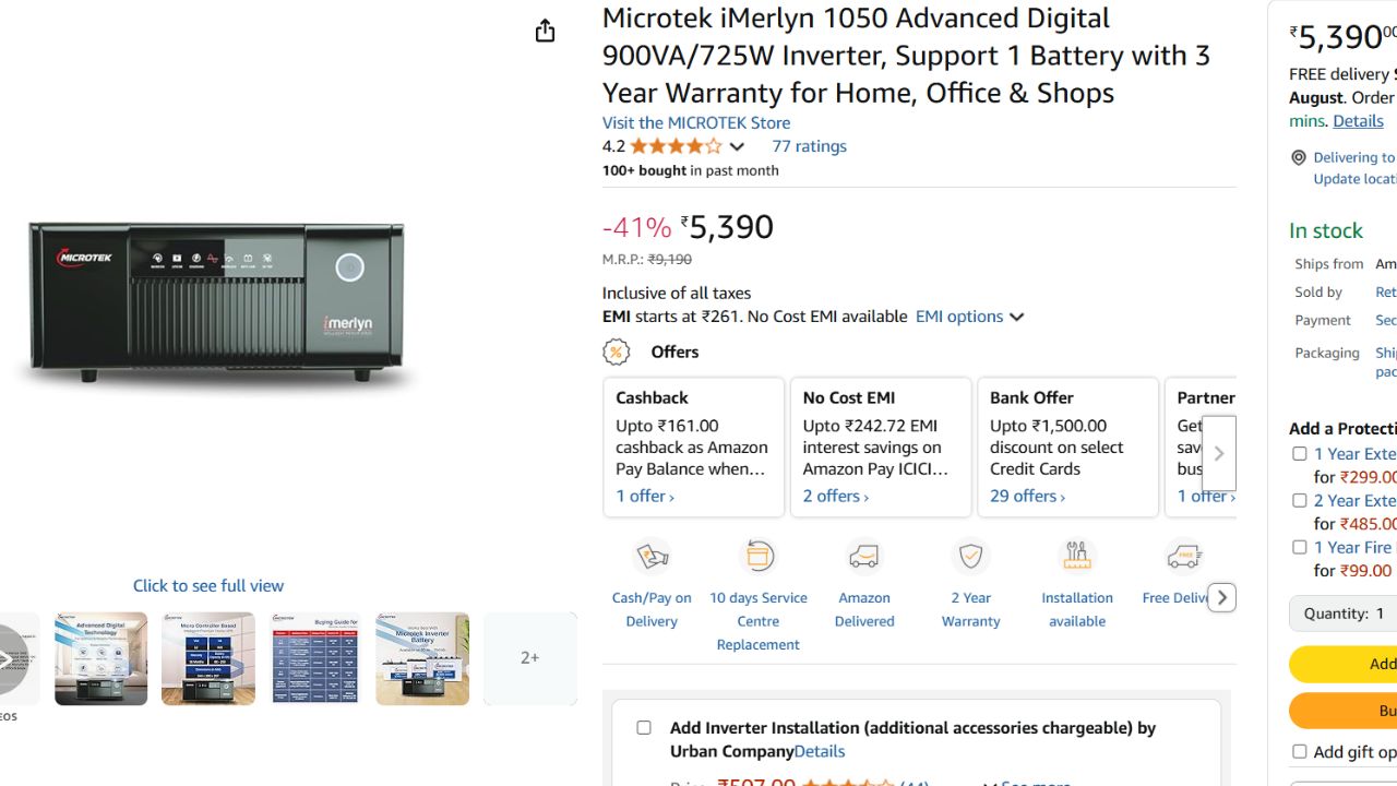 Inverter Under 8000