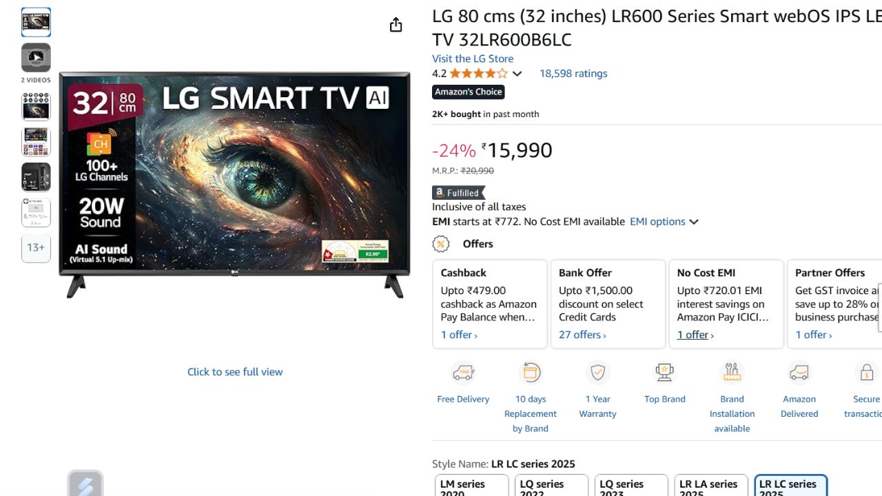 Samsung And LG Affordable Smart TV Priced Under 16000