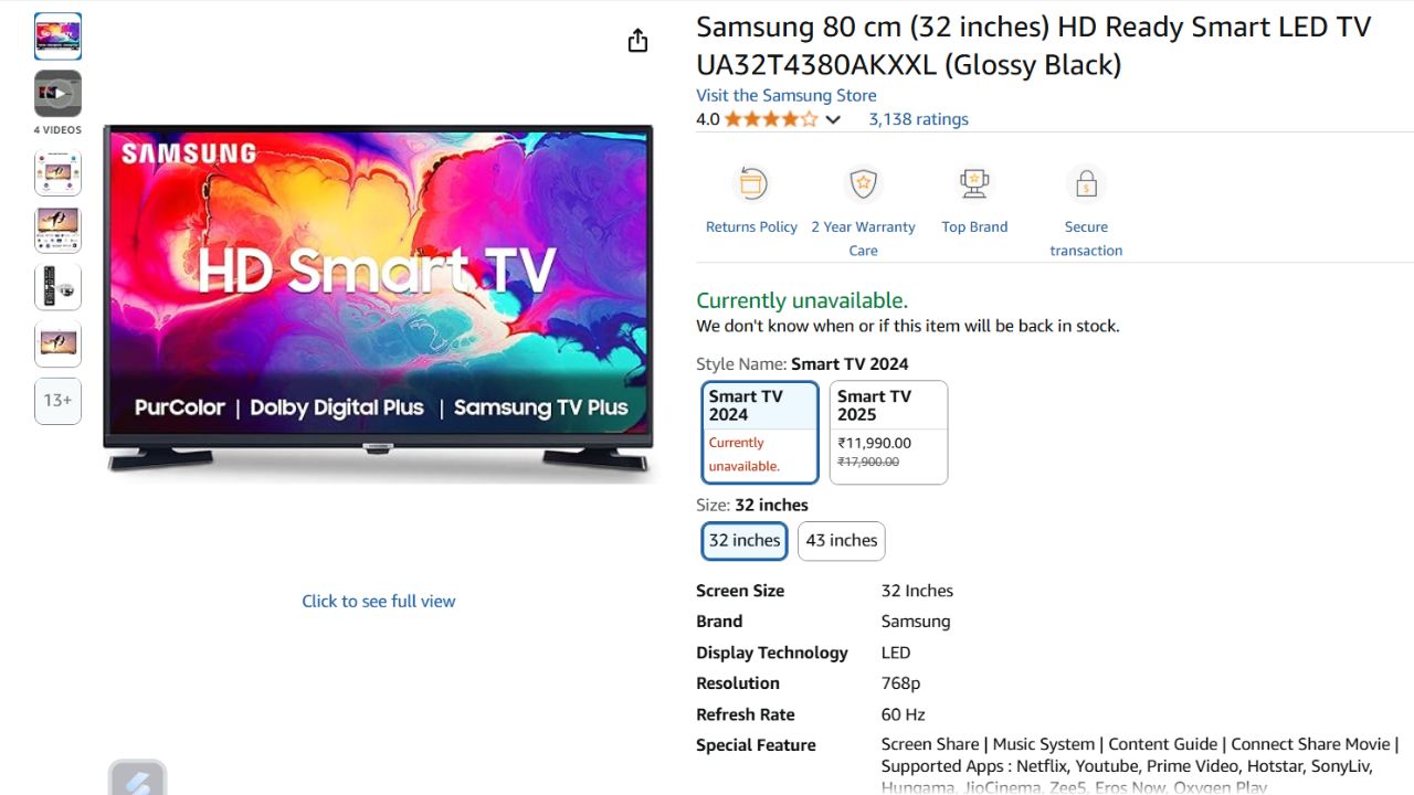 Samsung And LG Affordable Smart TV Priced Under 16000