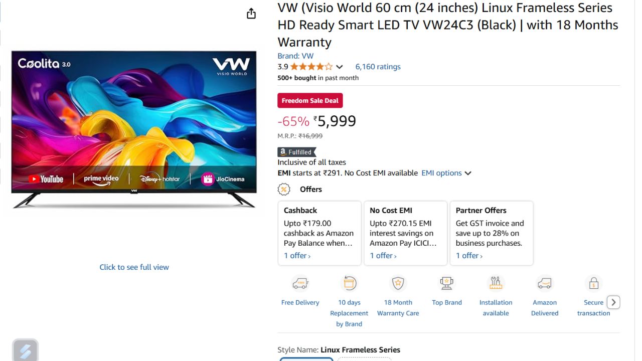 Smartphones And LED TV Under Rupees 6000