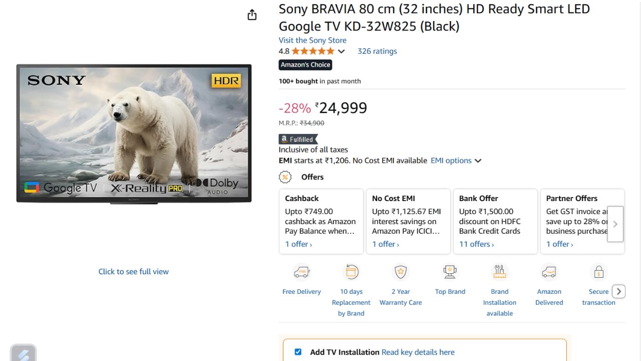 Sony And Samsung Smart TV Under Rupees 25000