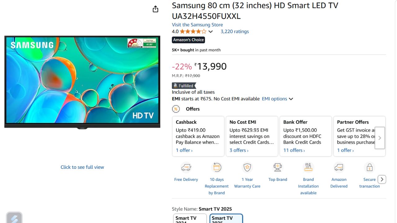 Sony And Samsung Smart TV Under Rupees 25000