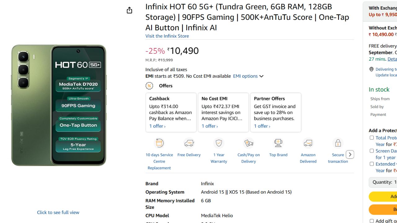 Best itel-Tecno and Infinix Phones Under ₹10000