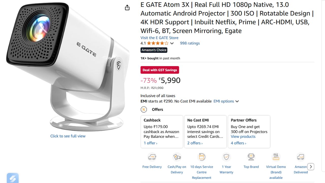Projectors On Amazon