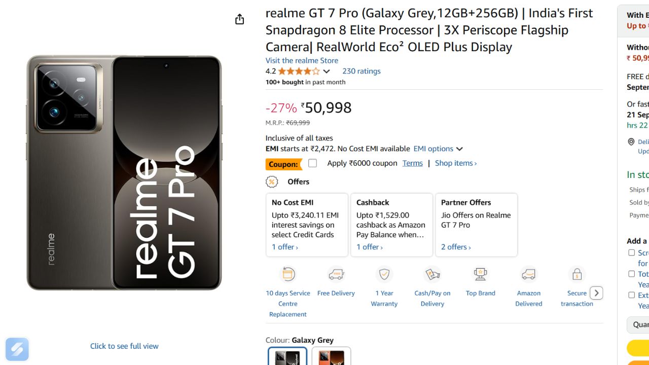 Realme and Samsung Smartphone