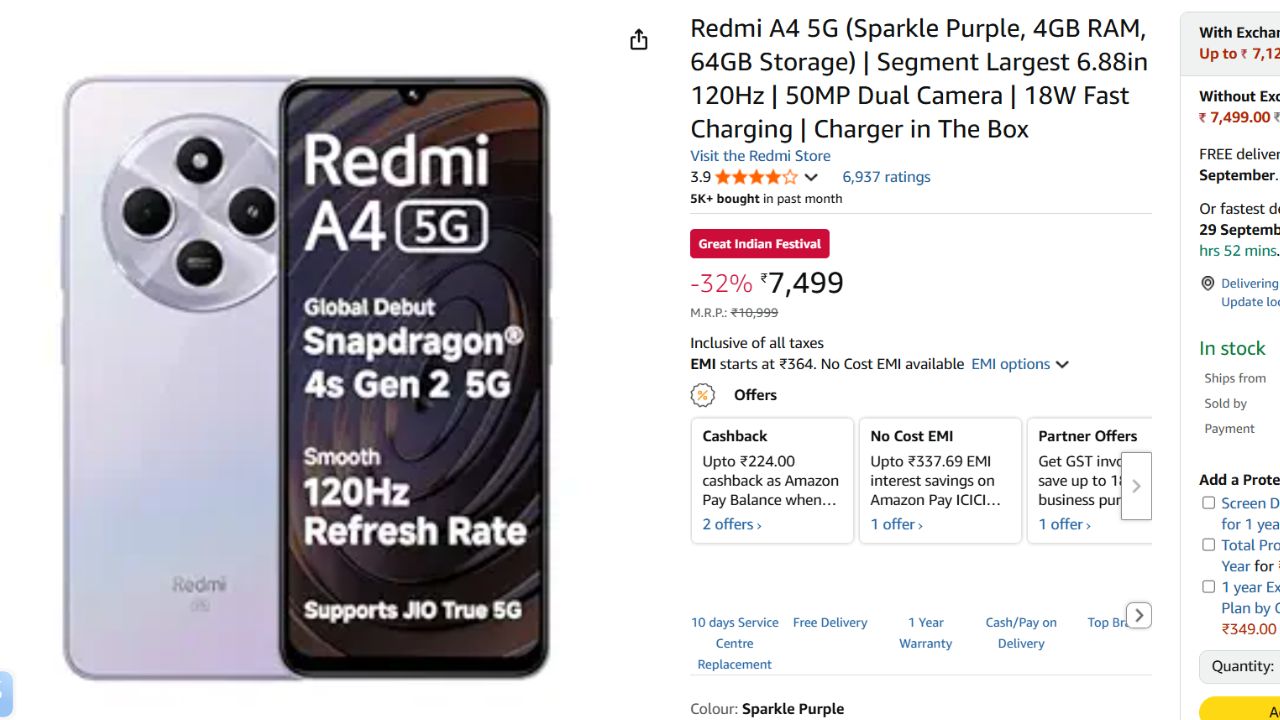 Redmi A4 5G Best Deal
